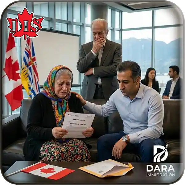 ریجکتی ویزای توریستی کانادا تصویر راهنما